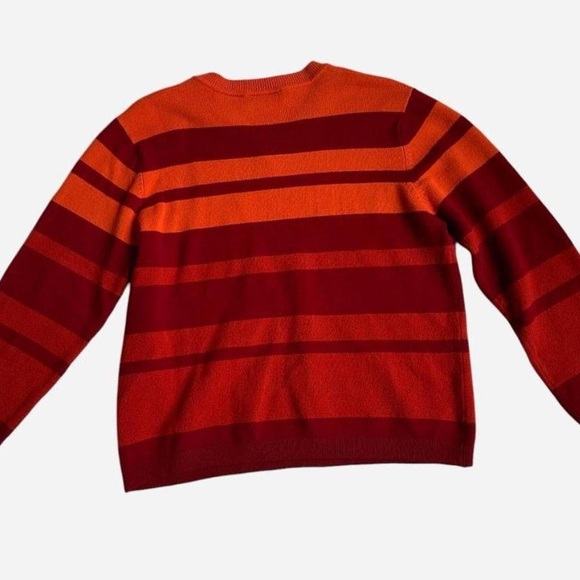Striped pullover v neck sweater in red & orange - Relativity - fits like size S - Picture 6 of 7